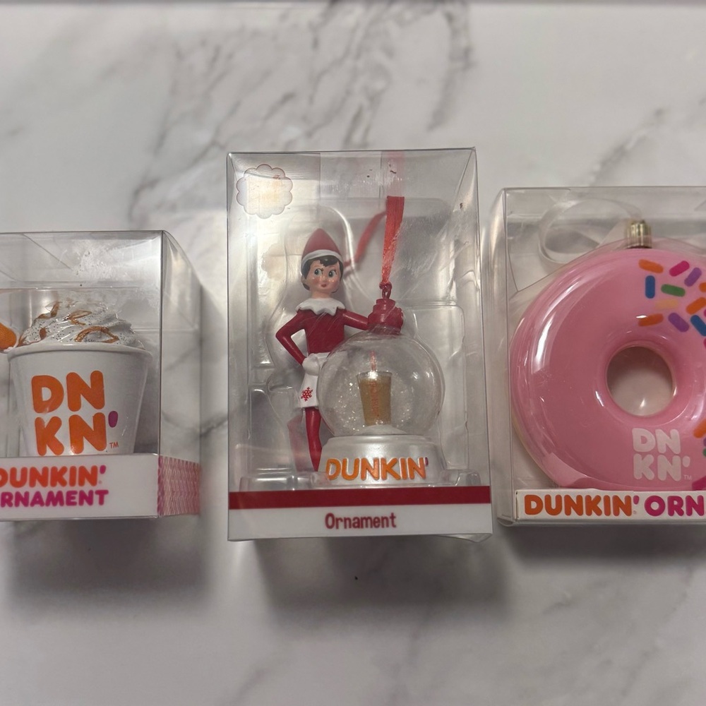 Dunkin' Ornament Set - Pink, White, Red